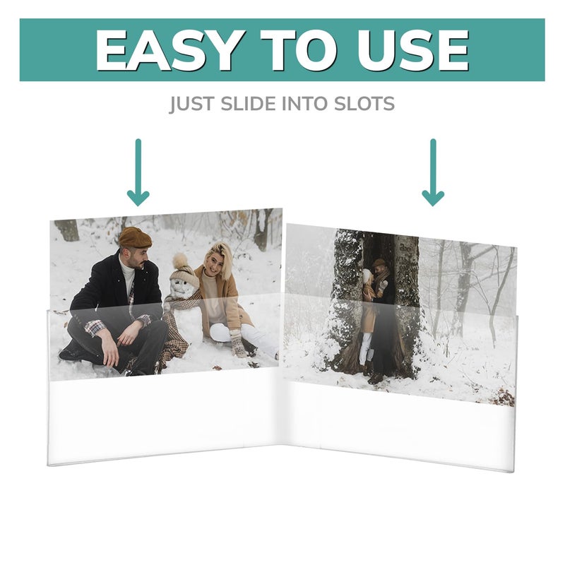 pbf PHOTO BOOTH FRAMES pbf 6x4 Double Picture Frame | 6 x 4 Acrylic Sign Holder | Horizontal Self Standing Sign Holder | Acrylic Stands for Display | Clear Picture Frame, Menu Table Top Stand, Plastic Flyer Holder (6-Pack) - Image 5